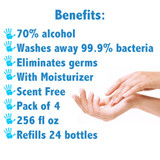 FDA Approved Hand Sanitizer Half a Gallon Pack of 4 (256 oz)