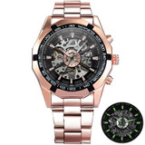 Men Skeleton Automatic Mechanical Watch