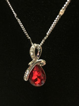 Teardrop crystal pendant - Red