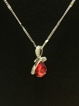 Teardrop crystal pendant - Red