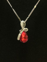 Teardrop crystal pendant - Red