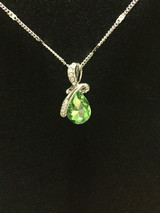 Teardrop crystal pendant - Green