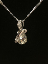 Teardrop crystal pendant - White