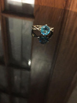 Solitaire Crystal Ring - Blue Topaz Solitaire Crystal Ring - Blue Topaz