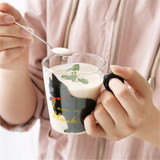 Bubbles Cat Glass Coffee Mug