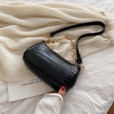 Fashion Crocodile Pattern Baguette bags MINI PU Leather Shoulder Bags For Women Chain Designer Luxury Handbag Female Travel tote Fashion Crocodile Pattern Baguette bags MINI PU Leather Shoulder Bags For Women Chain Designer Luxury Handbag Female Travel tote
