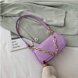 Fashion Crocodile Pattern Baguette bags MINI PU Leather Shoulder Bags For Women Chain Designer Luxury Handbag Female Travel tote Fashion Crocodile Pattern Baguette bags MINI PU Leather Shoulder Bags For Women Chain Designer Luxury Handbag Female Travel tote