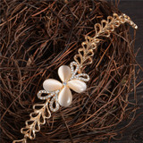 Beautiful Cat's Eye Opal Flower & Leaf Bracelet