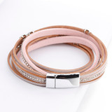 Multilayered Leather Wrist Wrap Bracelet