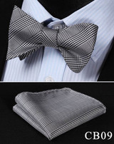 100% Silk Woven Bow Tie / Square Handkerchief Set