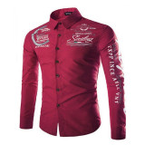 Casual Men Slim Fit Long Sleeve Shirt