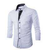 Long Sleeve Slim Fit Cotton Shirt  Turn-Down Collar