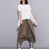 Elastic Waist Fold Trousers