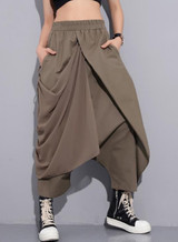 Elastic Waist Fold Trousers