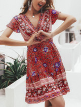Bohemian Print Mini Dress