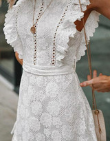 Elegant White Mini Lace Dress