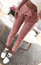 Suede Casual Pants