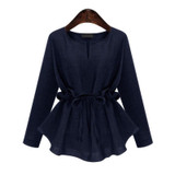 Women Long Sleeves Peplum Blous
