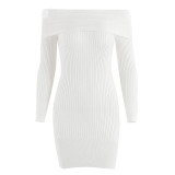 Off Shoulder Knitting Sweater Dress