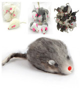 usd0.35/pc Mice Toys Mouse Real Fur Mixed Loaded Toys Black and White for Pet Cat Kitty Kitten with Sound Squeaky Toys for Cats