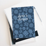 Flower Pattern Personalized Recipe Journal - Ruled Line