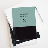 Blue and Black Personalized Cooking Journal - Ruled Line