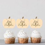Little Pumpkin Autumn Baby Shower Cupcake Toppers - DIGITAL FILES