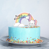 Dreamy Unicorn "Happy Birthday" Rainbow Cake Topper - DIGITAL FILE Dreamy Unicorn "Happy Birthday" Rainbow Cake Topper - DIGITAL FILE