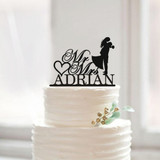 Personalized Romantic Wedding Cake Topper with Last Name