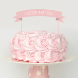 Baby Girl! Baby Shower Banner Cake Topper and Cupcake Toppers - DIGITAL FILE