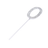 Glitter Rhinestone Age Cake Topper (Silver)