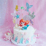 Mermaid Princess Cake Topper Set (Seahorses)