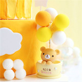 Dreamy Bears and Bunny Yellow Cake Topper Set