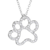FLFD - Silver Crystal Paw Necklaces FLFD - Silver Crystal Paw Necklaces