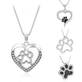 FLFD - Silver Crystal Paw Necklaces FLFD - Silver Crystal Paw Necklaces