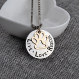 FLFD - LIVE LOVE RESCUE Hollow Gold Paw Pendant Necklace
