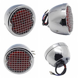 Grid Style Retro Motorcycle 12V LED Taillight W/License Light For Harley Chopper Cafe Racer Bobber Custom Brake Stop Tail Light