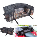 ATV Rear Seat Bag Padded Bottom Support Storage Bag Rack Back Saddlebag Utility Cargo Luggage With Soft Backrest