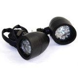 2pcs Heavy Duty Black Bullet Motorcycle LED Turn Signal Light Indicator W/ Visor For Harley Cafe Racer Chopper Bobber Custom Bike