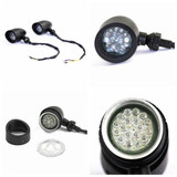 2pcs Heavy Duty Black Bullet Motorcycle LED Turn Signal Light Indicator W/ Visor For Harley Cafe Racer Chopper Bobber Custom Bike