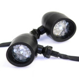 2pcs Heavy Duty Black Bullet Motorcycle LED Turn Signal Light Indicator W/ Visor For Harley Cafe Racer Chopper Bobber Custom Bike