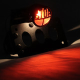 Motorcycle Side Mount Lucas Type Round "STOP" Taillight License Bracket Holder License Plate For Harley Bobber Chopper