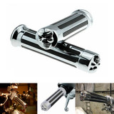 Motorcycle 1" Skull  Handlebar End Hand Grips For Harley Cruiser Chopper Bobber Cafe Racer