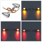 Universal Motorcycle 3 in 1 LED Turn Signal w/Taillight Indicators Light Bullet Blinker Lamp 12v for Harley Chopper Cruiser Bobber Cafe Racer