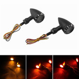 Universal Motorcycle 3 in 1 LED Turn Signal w/Taillight Indicators Light Bullet Blinker Lamp 12v for Harley Chopper Cruiser Bobber Cafe Racer