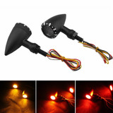 Motorcycle Flashing 3 in 1 LED Turn Signals w/Taillight Indicators Brake Blinker Light For Harley Cruiser Chopper Bobber Cafe Racer