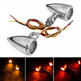 Motorcycle Flashing 3 in 1 LED Turn Signals w/Taillight Indicators Brake Blinker Light For Harley Cruiser Chopper Bobber Cafe Racer