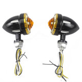 Motorcycle New Custom Brass LED Indicators Turn Signal Lamps Blinkers Flasher for Harley Chopper Bobber Cafe Racer Custom Cruisers