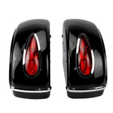 MU Universal Motorcycle Side Case Saddlebag Retro Side Pannier Tail Boxes w/ mounting brackets Taillight For Harley Honda Yamaha Suzuki Cruiser Custom