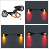 Motorcycle Flashing LED Turn Signals Brake Blinker Light 12v For Harley Chopper Cruiser Bobber Cafe Racer Black Indicator Light